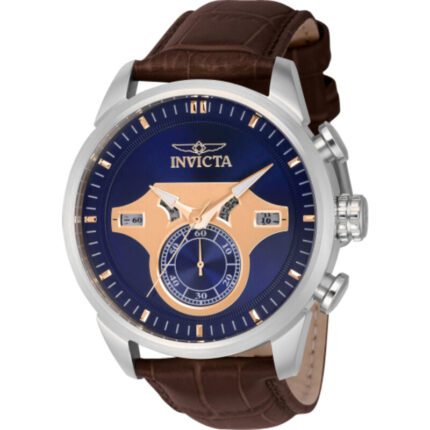 Reloj con correa de cuero invicta