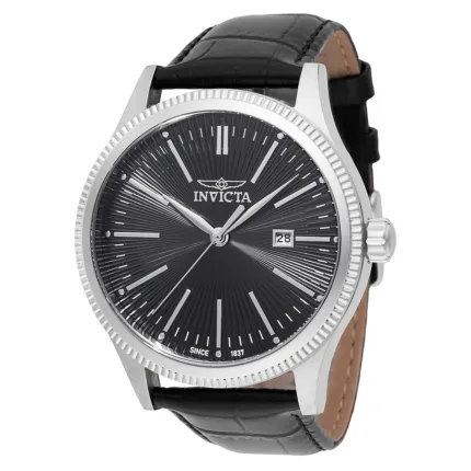 Reloj negro con correa de cuero